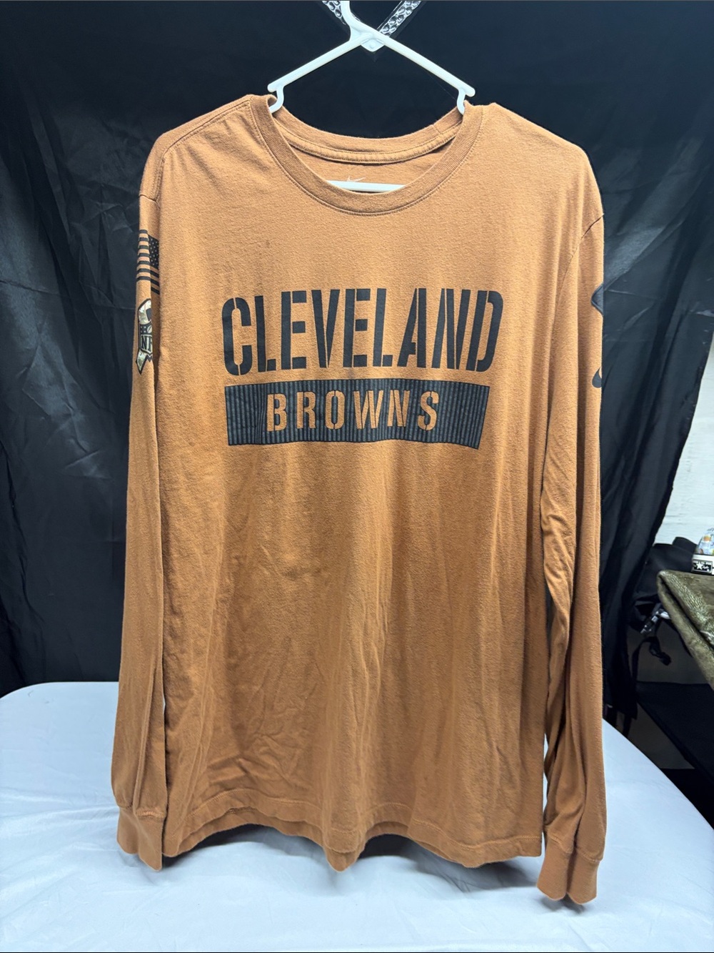 Nike Cleveland Browns Long-Sleeve Crewneck Shirt - Brown